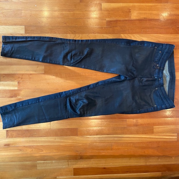 Rag & Bone Hyde Essex Leather & Denim Skinny Jeans Sz 26 - Picture 5 of 8